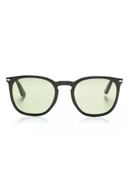 Persol солнцезащитные очки в прямоугольной оправе, зеленый
