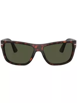Persol солнцезащитные очки в прямоугольной оправе, коричневый