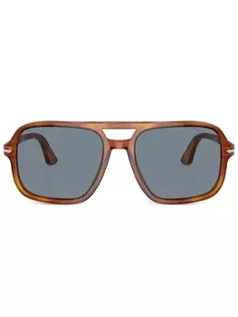 Persol tortoiseshell-effect pilot-frame sunglasses, коричневый