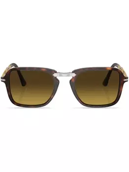 Persol tortoiseshell-effect square-frame sunglasses, зеленый