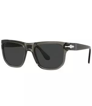 Persol Unisex PO3306S Прямоугольные поляризованные солнцезащитные очки 55 мм, серый