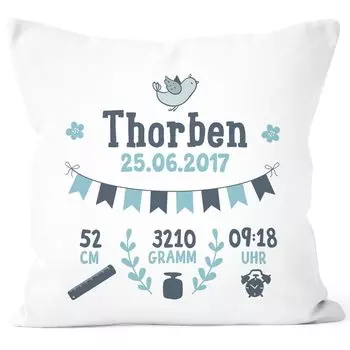 Персонализированная подушка для рождения, подушка для рождения мальчика, именная подушка в подарок на рождение ребенка SpecialMe, белая, униразмер