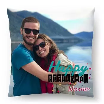 Персонализированный ФОТОПОДАРОК с вашей фотографией (45 х 45 см) Фотоподушка с печатью вашего фото и текста на юбилей, день рождения, День святого Валентина (с наполнением) Подарок на день рождения День рождения Полный [091] Ferocity