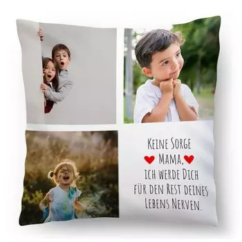 Персонализированный ФОТОПОДАРОК с вашей фотографией (45 х 45 см) Фотоподушка с вашей фотографией и текстом подарок День матери, день рождения (с наполнителем) Мамин нервы [091] Ferocity
