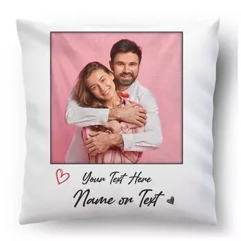 Персонализированный ФОТОПОДАРОК с вашей фотографией (45 х 45 см) Фотоподушка с печатью фотографий и текста на юбилей, день рождения, День святого Валентина (с наполнением) Фоторамка [091] Ferocity