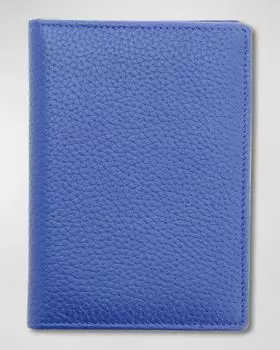 Персонализированный кожаный футляр для паспорта с блокировкой RFID ROYCE New York, цвет Cobalt Blue