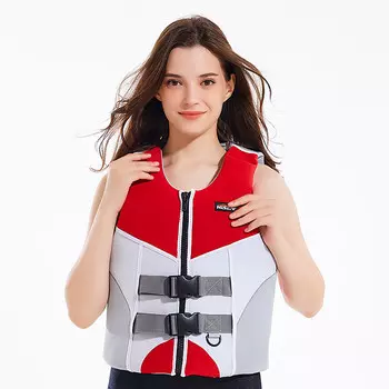 Персонализированный спасательный жилет большой плавучести HiSEA, жилет для рыбалки, гребли, рафтинга, обучения плаванию, серый, красный-AS