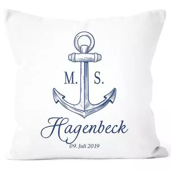 Персонализируемая подушка для свадьбы с именем и датой якоря, подарок на морскую свадьбу, наволочка SpecialMe белого цвета, униразмер