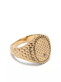 Перстень Chevalire Ovale Cannage из желтого золота Yvonne Lon, золотой