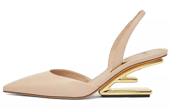 Первые высокие каблуки женские розовые Fendi