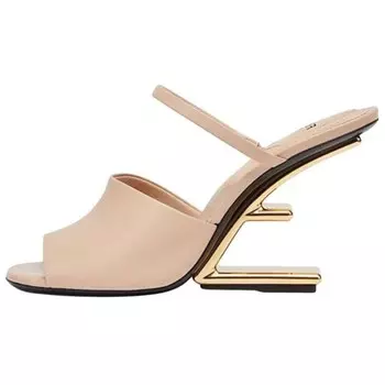 Первые высокие каблуки женские розовые Fendi