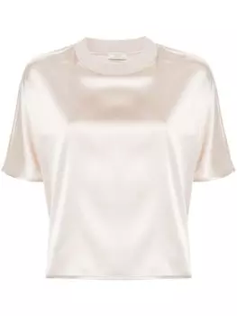 Peserico атласная блузка с круглым вырезом, золотой