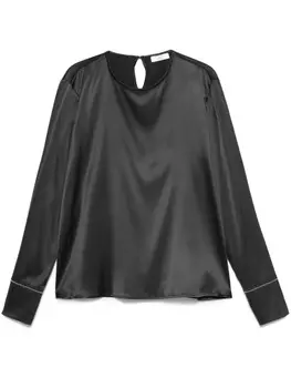 Peserico атласная блузка, серый