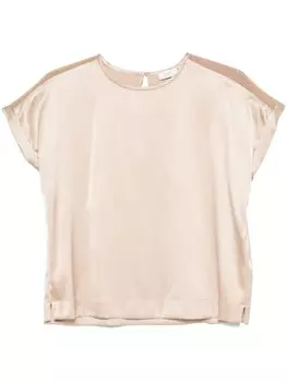 Peserico атласная футболка, коричневый