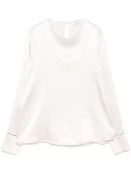 Peserico атласная футболка с цепочкой Punto Luce, серый