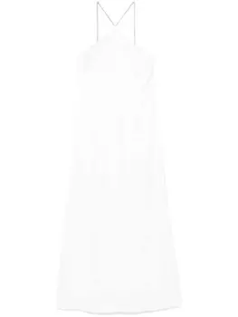 Peserico атласное платье макси, белый