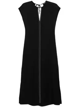 Peserico атласное платье макси, черный