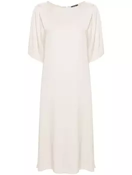 Peserico атласное платье миди, нейтральный цвет