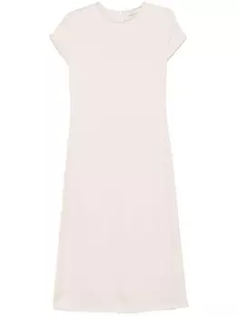 Peserico атласное платье миди, нейтральный цвет