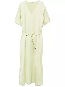 Peserico атласное платье миди, зеленый