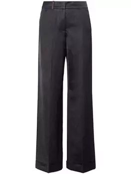 Peserico атласные брюки прямого кроя, синий