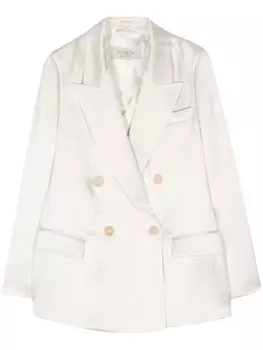Peserico атласный двубортный пиджак, белый