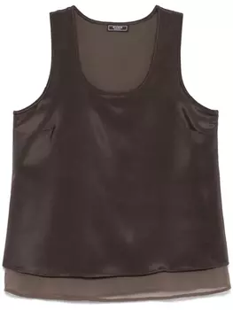 Peserico атласный топ без рукавов, коричневый