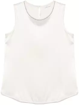 Peserico атласный топ с декором Punto Luceе, серый