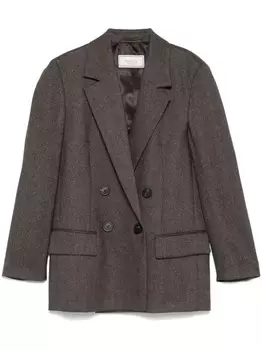 Peserico блейзер с узором в елочку, коричневый