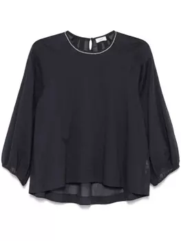 Peserico блузка с круглым вырезом, синий