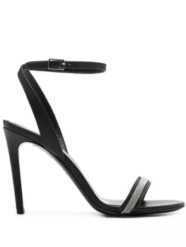 Peserico босоножки с бусинами, черный