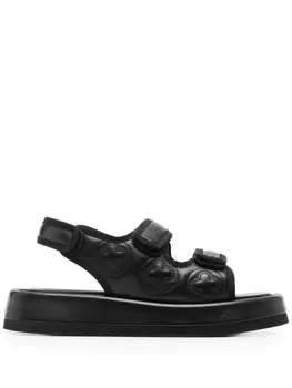 Peserico босоножки с тисненым логотипом, черный