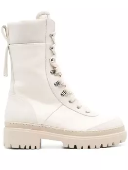 Peserico ботинки в стиле милитари с нашивкой-логотипом, нейтральный цвет