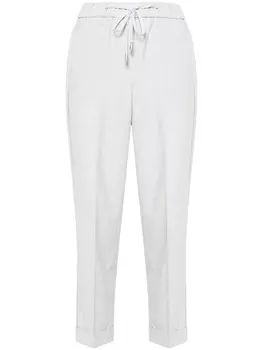 Peserico брюки из ткани шамбре, серый