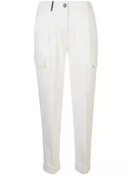 Peserico брюки из твила с карманами-карго, белый