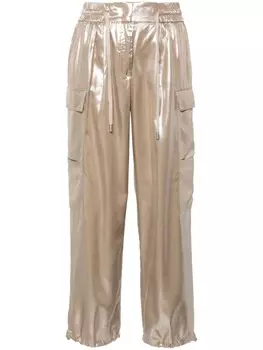 Peserico брюки карго прямого кроя с эффектом металлик, нейтральный цвет