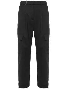 Peserico брюки-карго со складками, серый