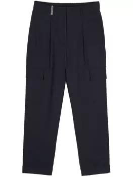 Peserico брюки карго строгого кроя, синий