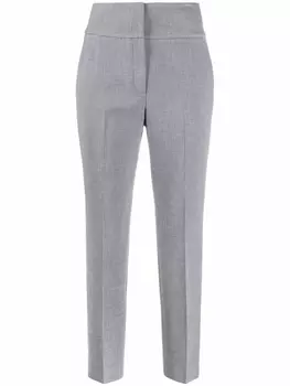 Peserico брюки кроя слим с завышенной талией, серый