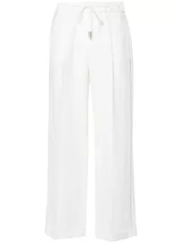 Peserico брюки палаццо с бисером, белый