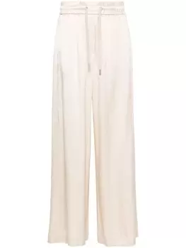 Peserico брюки палаццо с жатым эффектом, серый