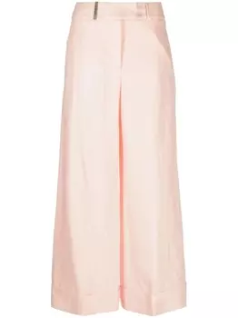 Peserico брюки палаццо со складками, розовый