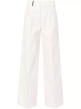 Peserico брюки палаццо со складками, серый