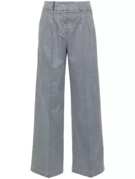 Peserico брюки палаццо со складками, синий