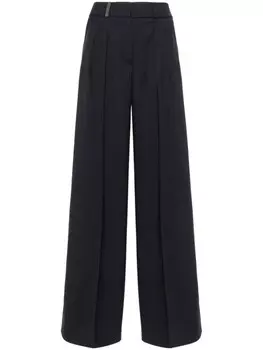 Peserico брюки палаццо со складками, синий