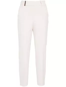 Peserico брюки с кожаным ярлыком, нейтральный цвет