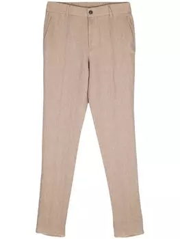 Peserico брюки с узором в елочку, нейтральный цвет