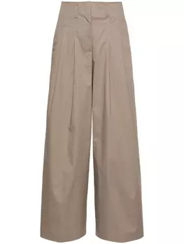 Peserico брюки широкого кроя, коричневый