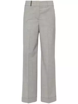 Peserico брюки строгого кроя со складками, серый