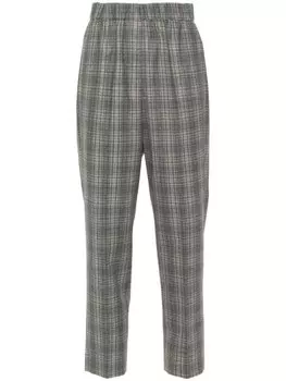 Peserico брюки в клетку тартан, серый